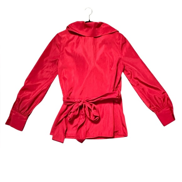 J.Peterman Flamenco Christmas Blouse Red Size 4 - Picture 6 of 7